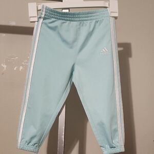 Adidas Blue Sweatpants with Elastic Cuffs and Stripes